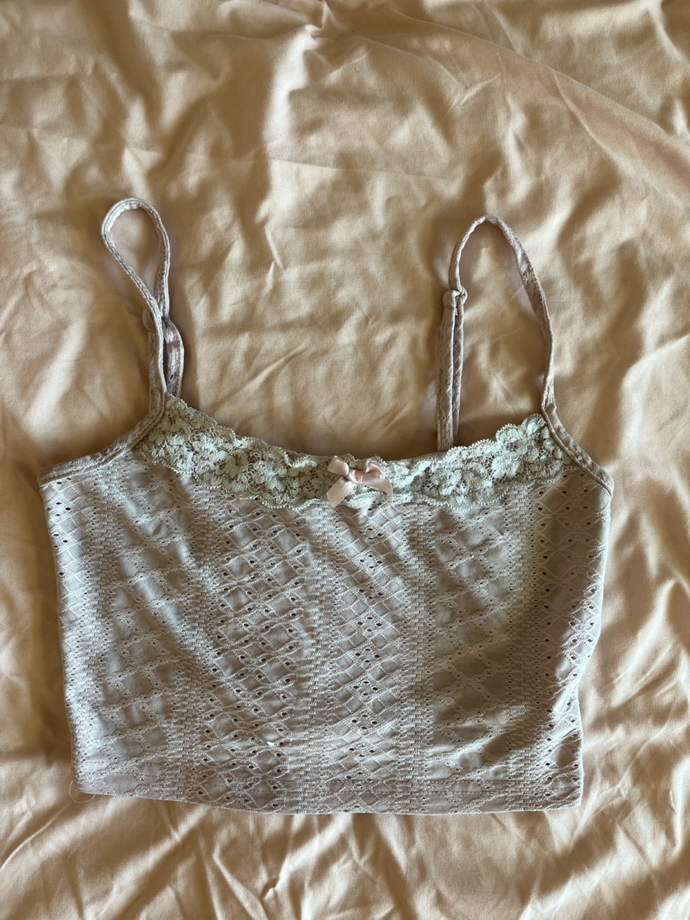 SHEIN Lace-Trim Knit Cami in Light Lavender